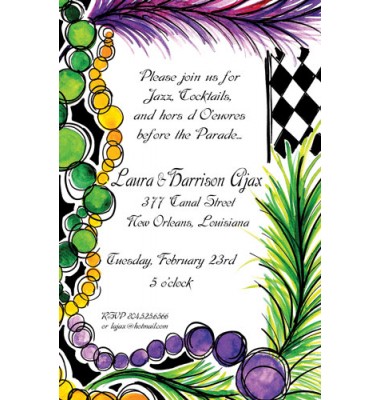 Mardi Gras Invitations, Bourbon Street